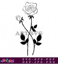 Rose silhouette design in vintage style SVG