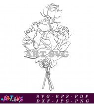 Black And White Rose Vector Image SVG 1