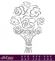 Black And White Rose Bouquet Vector SVG