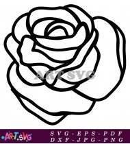 Simple Black And White Rose Clipart SVG 2