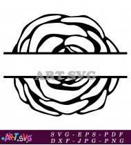 Black And White Rose With Center Clipart Free Download SVG