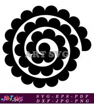 Black And White Floral Circle Design Vector SVG