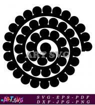 Black And White Flower Design Silhouette SVG