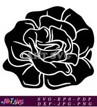 Vector Black And White Flower Silhouette SVG