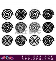 Circular Pattern Flower Design Illustration SVG