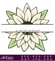 Free Flower Design With A Green Leaf SVG