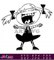 Rugrats Coloring Page Tommy Cartoon Black Dress SVG 1