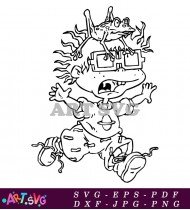 Rugrats Coloring Page Tommy Green Pants Shirt SVG 2