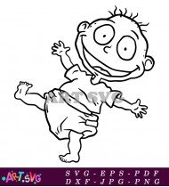 Chuckie Finster Rugrats Cartoon Character Coloring Page SVG 1