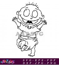 Phil And Lil Rugrats Cartoon Character Coloring Page SVG