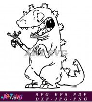 Reptar Rugrats Cartoon Character Coloring Page SVG 1