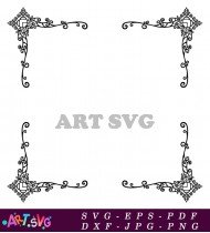 Classic Vintage Decorative Frame With Corner Designs SVG