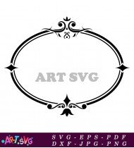 Fancy Decorative Frame With Stylish Floral Pattern SVG