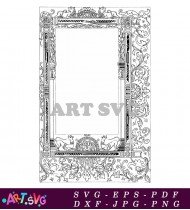 Detailed Decorative Frame With Traditional Design Elements SVG