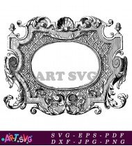 Decorative Frame With Complex Floral Scrollwork SVG