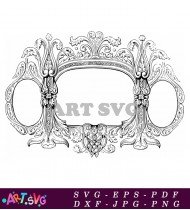 Decorative Frame With Elaborate Scrollwork And Detail SVG