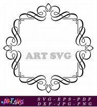 Decorative Swirling Frame Design Elegance Curls SVG 1