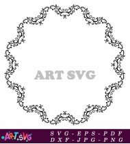 Decorative Swirling Corner Floral Elegant Frame Design SVG 1