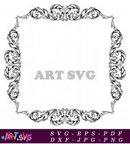 Decorative Floral Corner Elegant Frame Design Ornament SVG 1