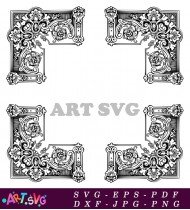 Decorative Swirling Corner Elegant Frame Design Abstract SVG 2