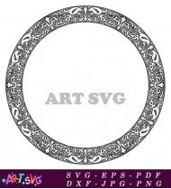 Decorative Ornate Circle Elegant Frame Design Design SVG