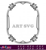 Elegant Decorative Ornate Photo Frame Template Design SVG