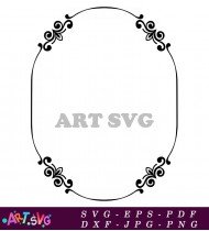 Elegant Curvy Design Picture Frame Black And White SVG