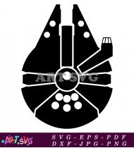 Millenium Falcon Star Wars Spacecraft Silhouette SVG