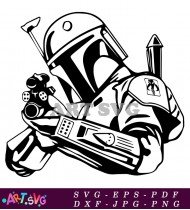 Star Wars Bounty Hunter Boba Fett Vector SVG