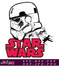 Star Wars Stormtrooper Helmet Design SVG