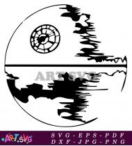 Star Wars Death Star Symbol Black and White SVG