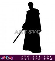 Jedi Master Silhouette Vector Design SVG