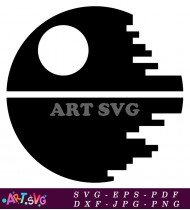 Death Star silhouette icon for star wars SVG 1