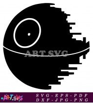 Death Star silhouette icon for star wars SVG 2