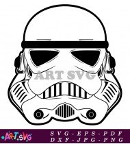 Classic Stormtrooper Helmet Illustration With Detail SVG 1