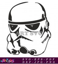 Stormtrooper Helmet Black And White Design SVG