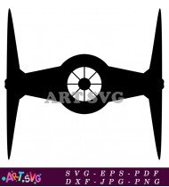 TIE Fighter Silhouetted Illustration With Lights SVG 1