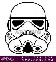 Stormtrooper Star Wars Character Silhouette Art SVG 1