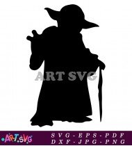 Yoda Star Wars Silhouette Clipart SVG