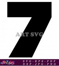 Large Printable Number Seven Shape Cutout SVG