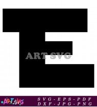 Black and White Printable Letter E Design SVG