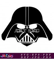 Darth Vader Mask Black and White Image SVG