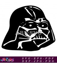 Darth Vader Head Silhouette Illustration Vector SVG