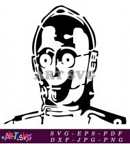 Star Wars C3PO Silhouette Illustration SVG