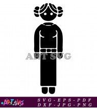 Star Wars Princess Leia Cartoon Character Silhouette SVG