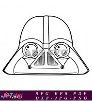 Darth Vader Black and White SVG