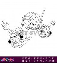 Angry Bird Pig Star Wars Coloring Page SVG