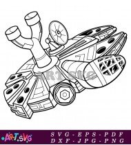 Star Wars Millenium Falcon Coloring Page SVG