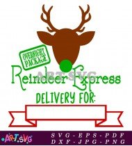 Reindeer Express Delivery For Overnight Package Special SVG