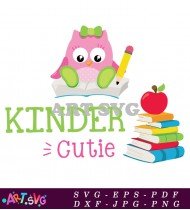 Kindergarten Owl Cutie School Design Art SVG 1